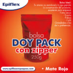 Bolsas Doy Pack con Zipper en Colores Mate 250g Rojo