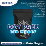 Bolsas Doy Pack con Zipper en Colores Mate 500g Negro