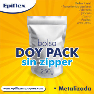Bolsa Doy Pack Metalizada sin Zipper 250g